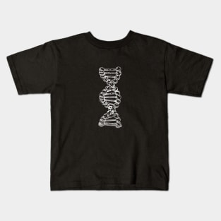 DNA Strand Helix Genetics Life Sciences Biology White Kids T-Shirt